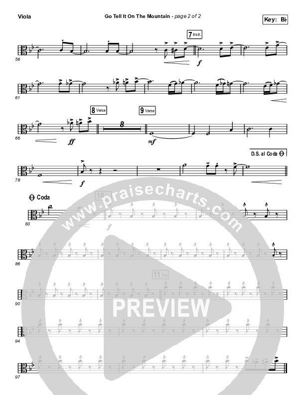 Go Tell It On The Mountain (Choral Anthem SATB) Viola (Zach Williams / Arr. Luke Gambill)