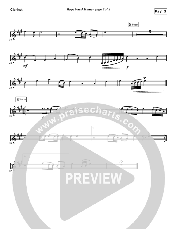 Hope Has A Name (Choral Anthem SATB) Clarinet (Passion / Kristian Stanfill / Arr. Luke Gambill)