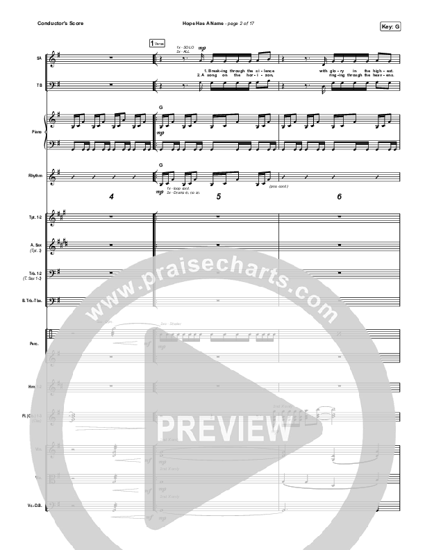 Hope Has A Name (Choral Anthem SATB) Conductor's Score (Passion / Kristian Stanfill / Arr. Luke Gambill)