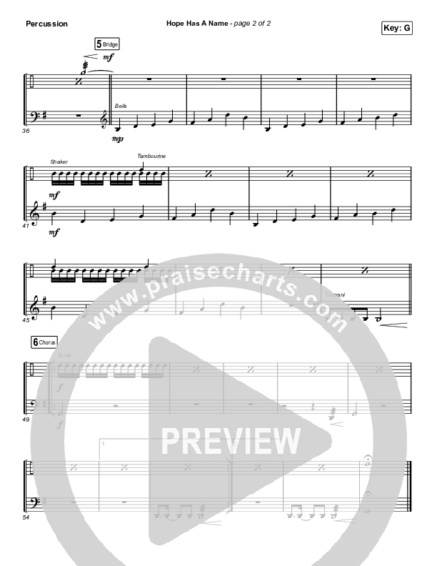 Hope Has A Name (Choral Anthem SATB) Percussion (Passion / Kristian Stanfill / Arr. Luke Gambill)