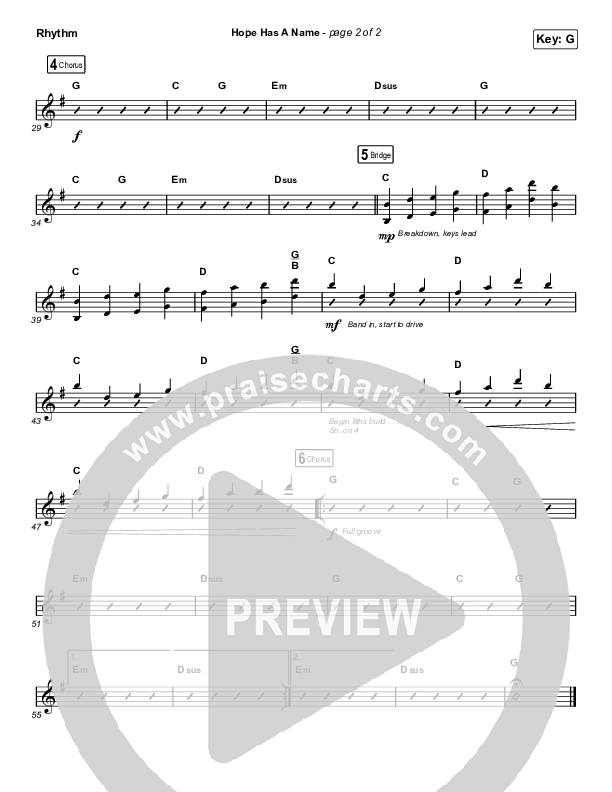 Hope Has A Name (Choral Anthem SATB) Rhythm Chart (Passion / Kristian Stanfill / Arr. Luke Gambill)