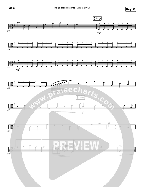 Hope Has A Name (Choral Anthem SATB) Viola (Passion / Kristian Stanfill / Arr. Luke Gambill)