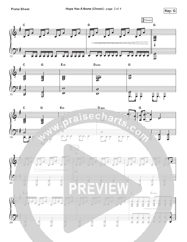 Hope Has A Name (Choral Anthem) Piano Sheet (Passion / Kristian Stanfill / Arr. Luke Gambill)