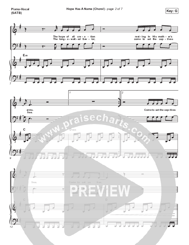 Hope Has A Name (Choral Anthem SATB) Piano/Vocal (SATB) (Passion / Kristian Stanfill / Arr. Luke Gambill)