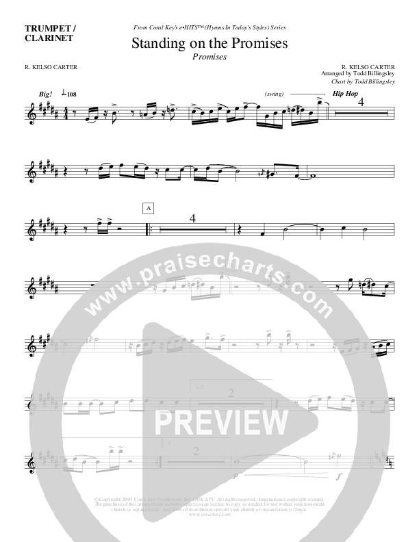 Standing On The Promises Clarinet (Todd Billingsley)