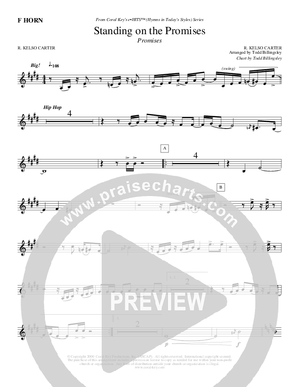 Standing On The Promises French Horn (Todd Billingsley)