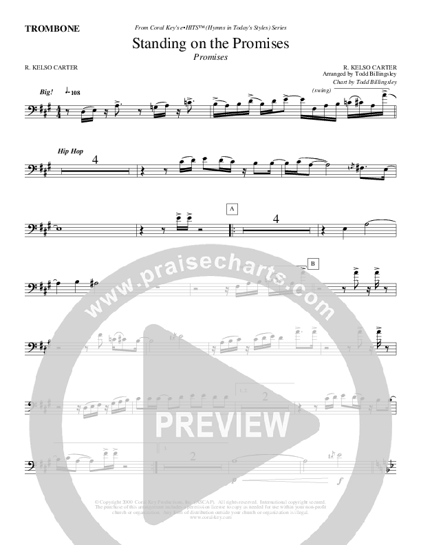 Standing On The Promises Trombone (Todd Billingsley)
