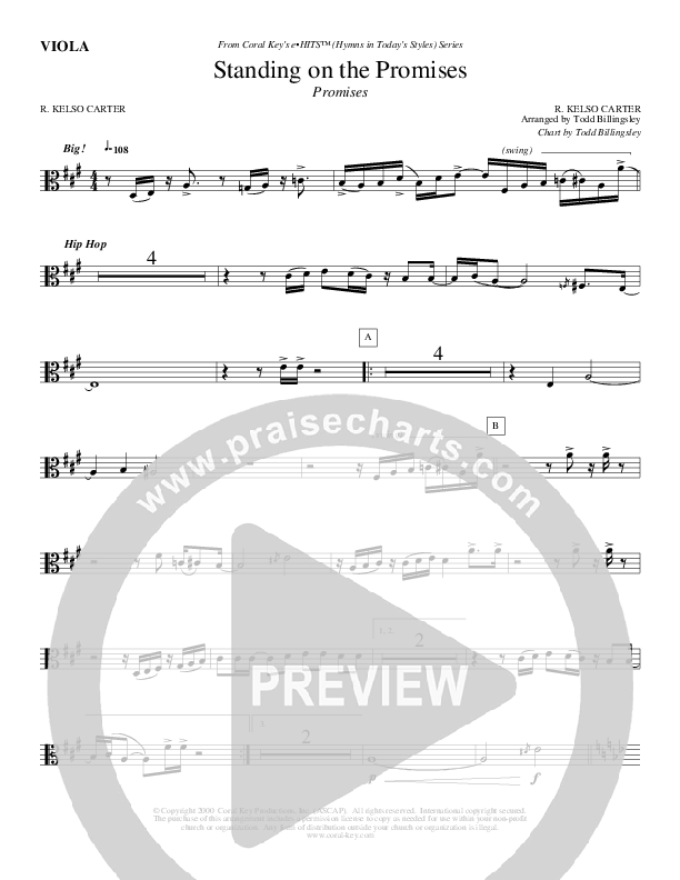 Standing On The Promises Viola (Todd Billingsley)