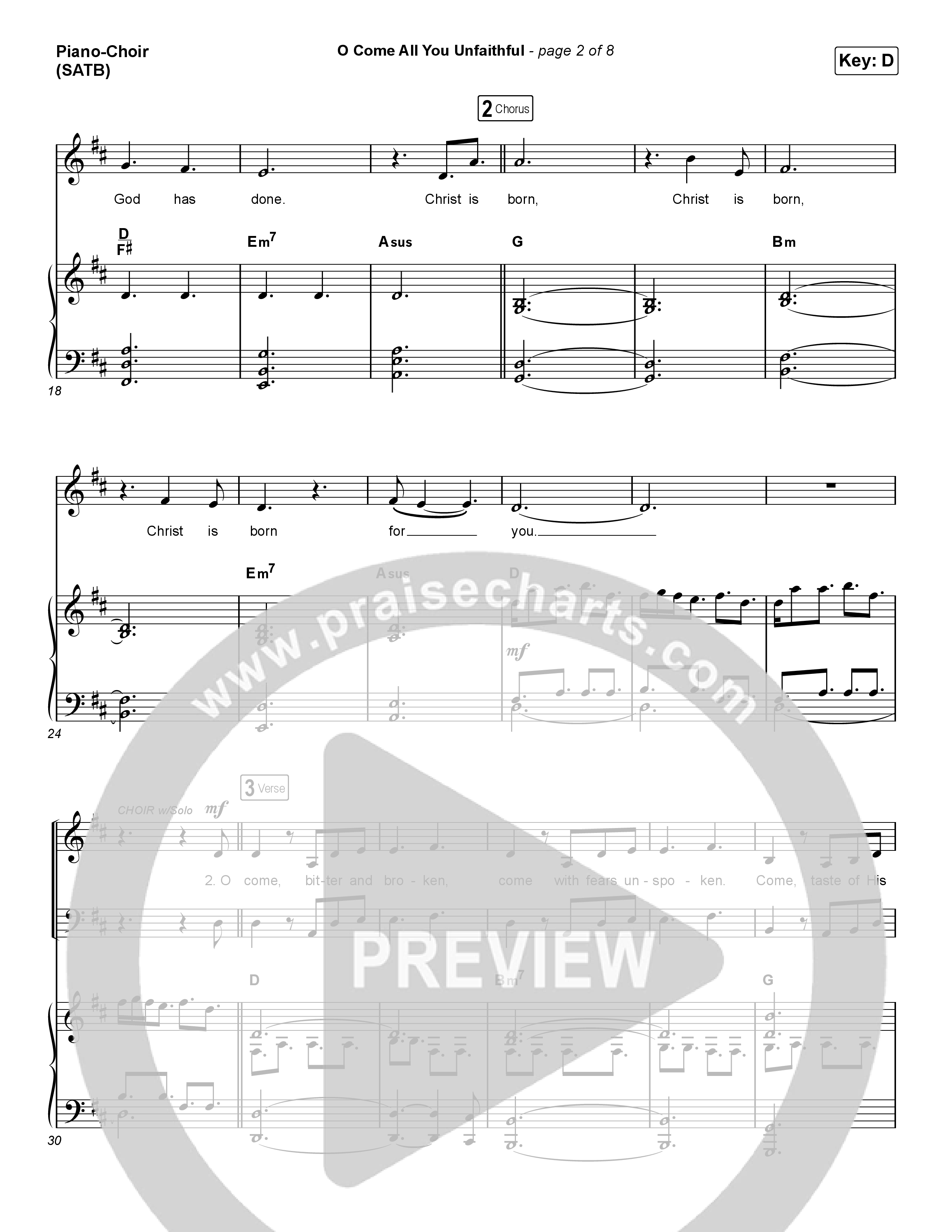 O Come All You Unfaithful (Choral Anthem SATB) Piano/Choir (SATB) (Sovereign Grace / Arr. Luke Gambill)