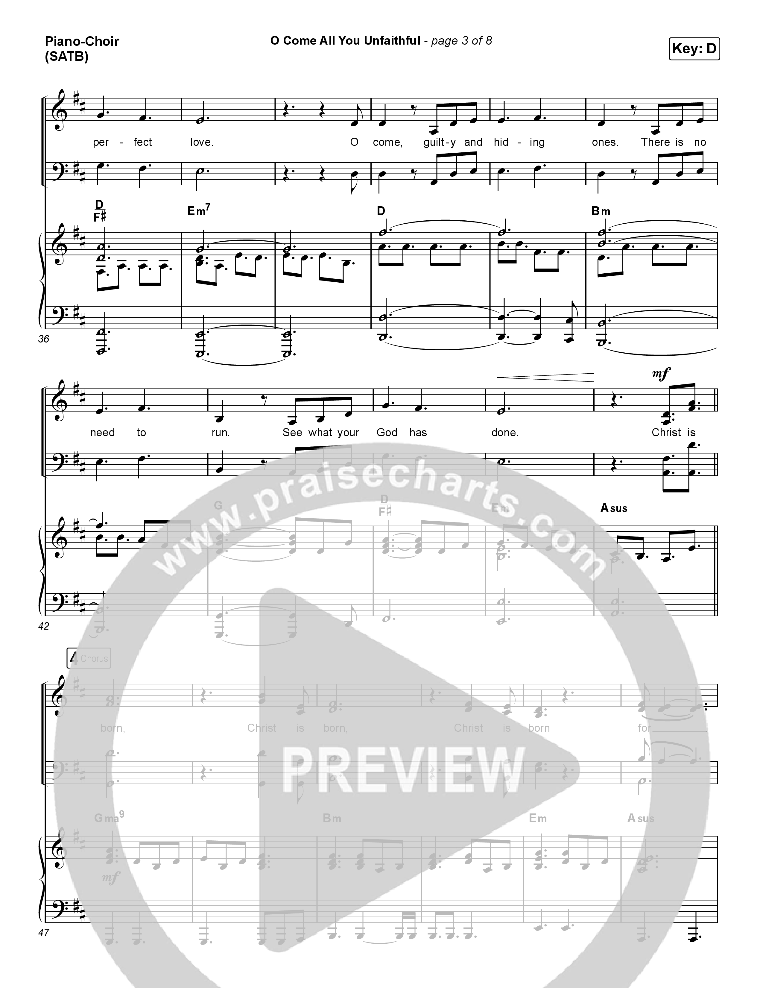 O Come All You Unfaithful (Choral Anthem SATB) Piano/Choir (SATB) (Sovereign Grace / Arr. Luke Gambill)