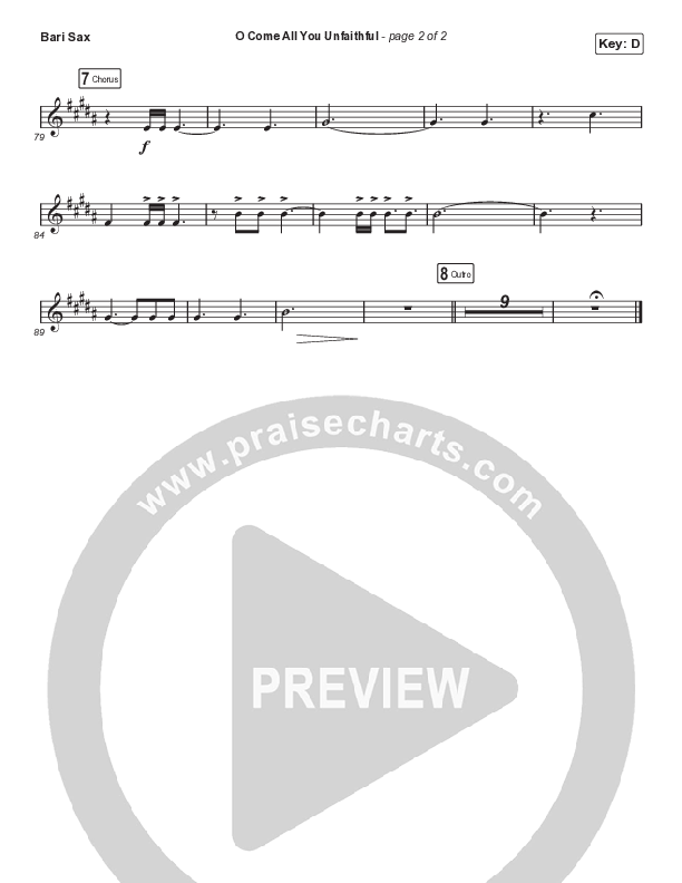 O Come All You Unfaithful (Choral Anthem SATB) Bari Sax (Sovereign Grace / Arr. Luke Gambill)