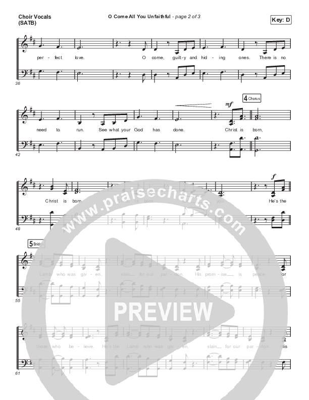 O Come All You Unfaithful (Choral Anthem SATB) Choir Sheet (SATB) (Sovereign Grace / Arr. Luke Gambill)