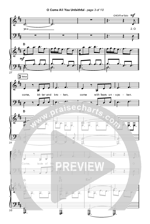 O Come All You Unfaithful (Choral Anthem SATB) Octavo (SATB & Pno) (Sovereign Grace / Arr. Luke Gambill)