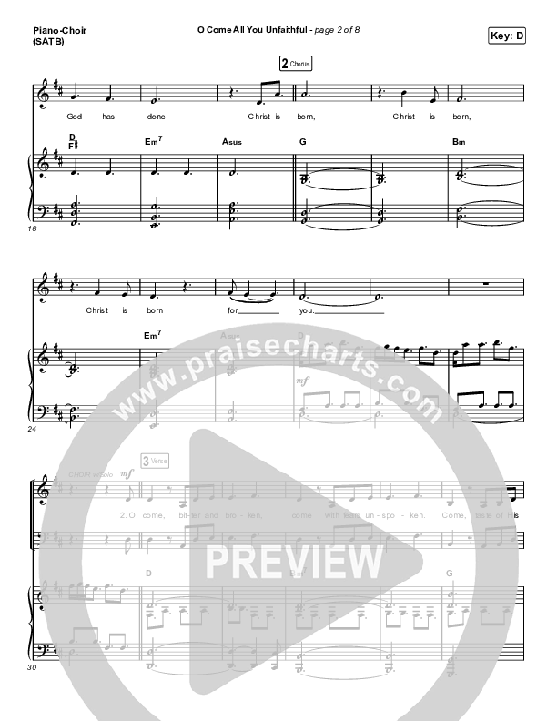 O Come All You Unfaithful (Choral Anthem SATB) Piano/Choir (SATB) (Sovereign Grace / Arr. Luke Gambill)