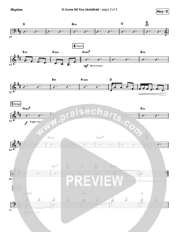 O Come All You Unfaithful (Choral Anthem SATB) Rhythm Chart (Sovereign Grace / Arr. Luke Gambill)