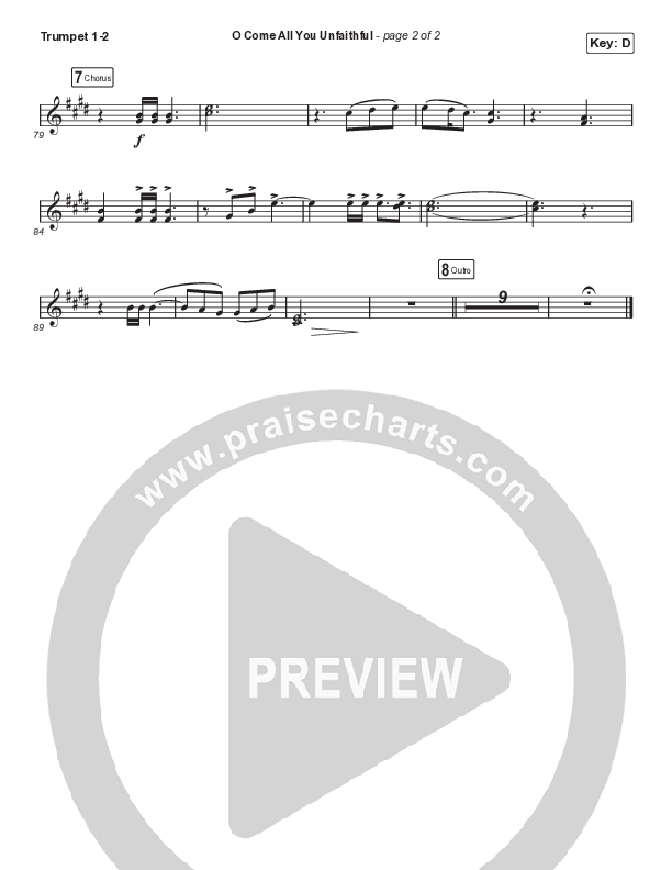 O Come All You Unfaithful (Choral Anthem SATB) Trumpet 1,2 (Sovereign Grace / Arr. Luke Gambill)