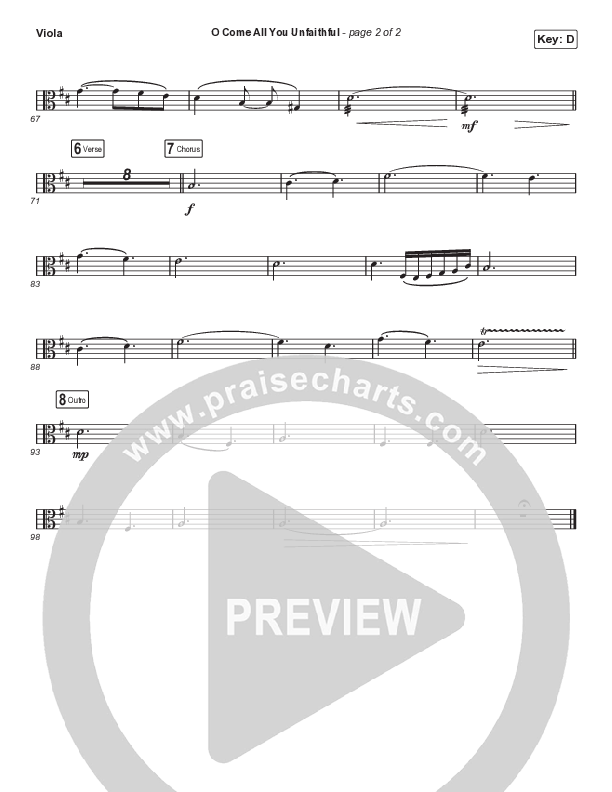 O Come All You Unfaithful (Choral Anthem SATB) Viola (Sovereign Grace / Arr. Luke Gambill)