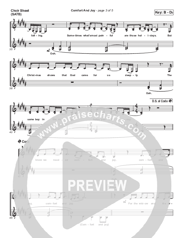 Comfort And Joy Choir Vocals (SATB) (Tasha Layton)