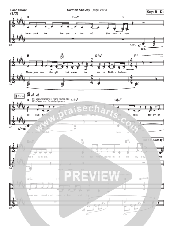 Comfort And Joy Lead Sheet (SAT) (Tasha Layton)