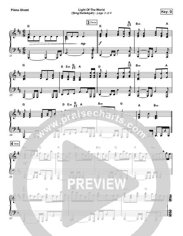 Light Of The World (Sing Hallelujah) (Choral Anthem SATB) Piano Sheet (We The Kingdom / Arr. Luke Gambill)