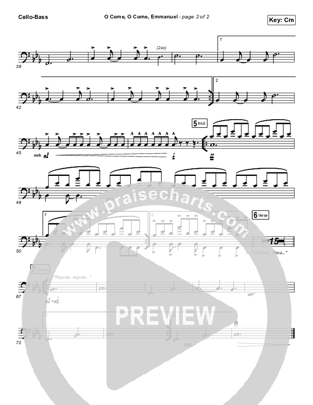 O Come O Come Emmanuel Cello/Bass (for KING & COUNTRY)