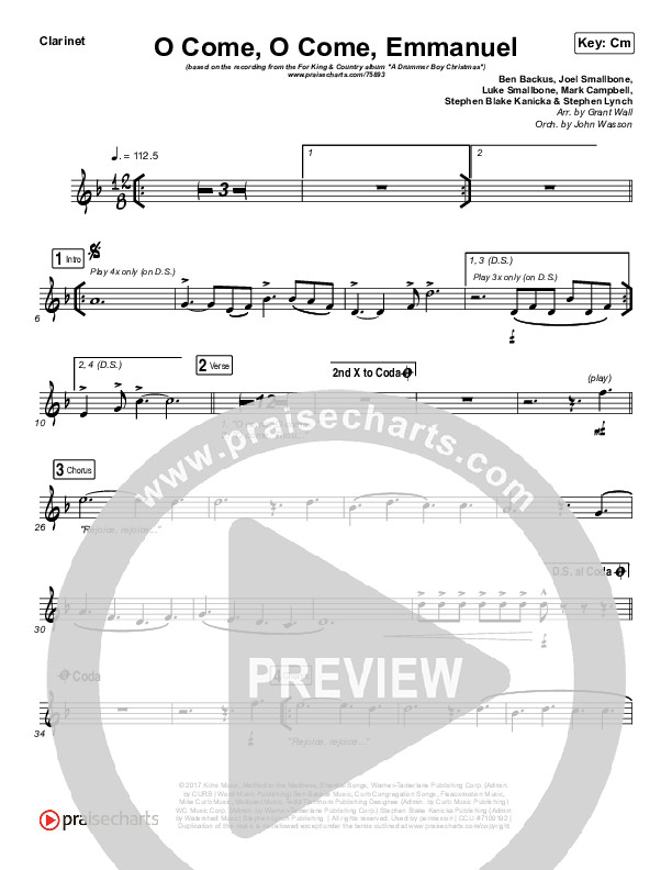 O Come O Come Emmanuel Wind Pack (for KING & COUNTRY)