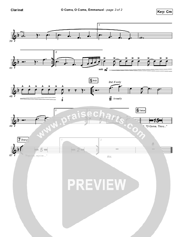 O Come O Come Emmanuel Clarinet (for KING & COUNTRY)
