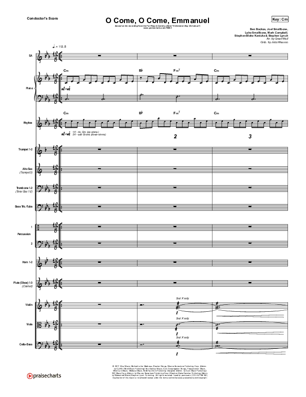 O Come O Come Emmanuel Conductor's Score (for KING & COUNTRY)