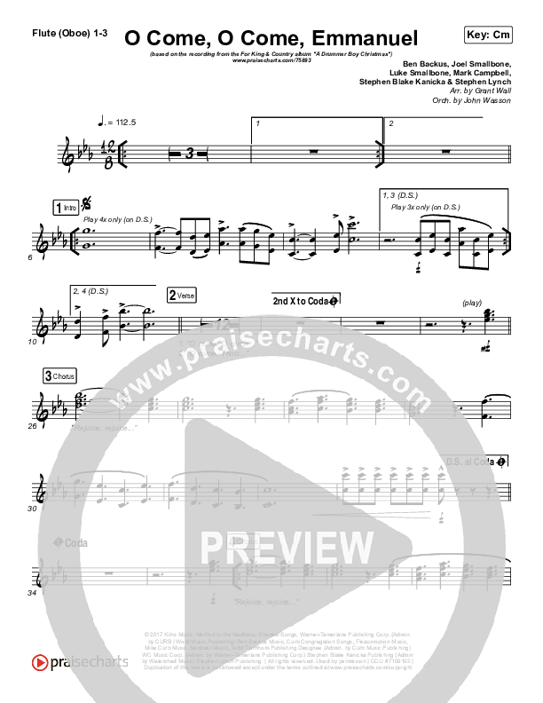 O Come O Come Emmanuel Wind Pack (for KING & COUNTRY)