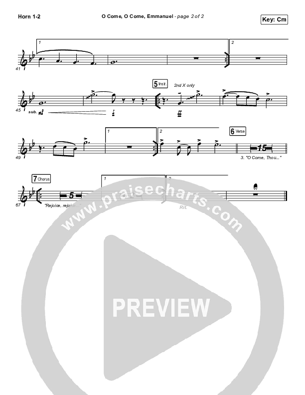 O Come O Come Emmanuel French Horn 1/2 (for KING & COUNTRY)