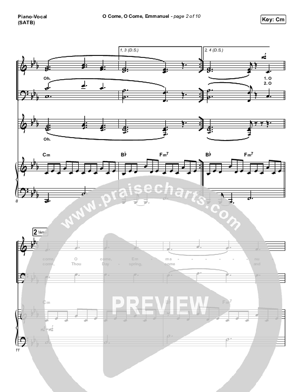 O Come O Come Emmanuel Piano/Vocal & Lead (for KING & COUNTRY)