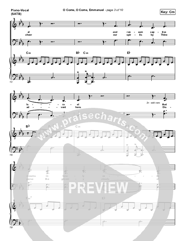 O Come O Come Emmanuel Piano/Vocal (SATB) (for KING & COUNTRY)