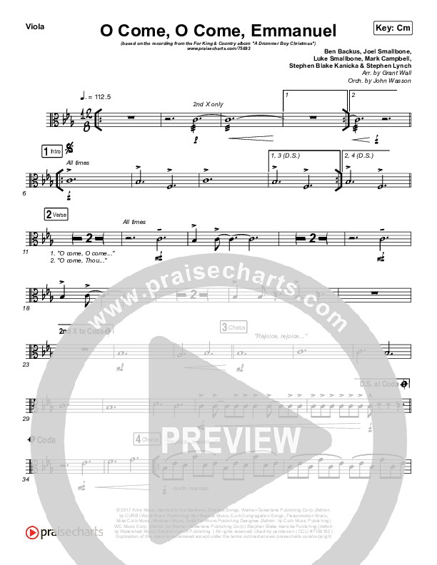 O Come O Come Emmanuel Viola (for KING & COUNTRY)