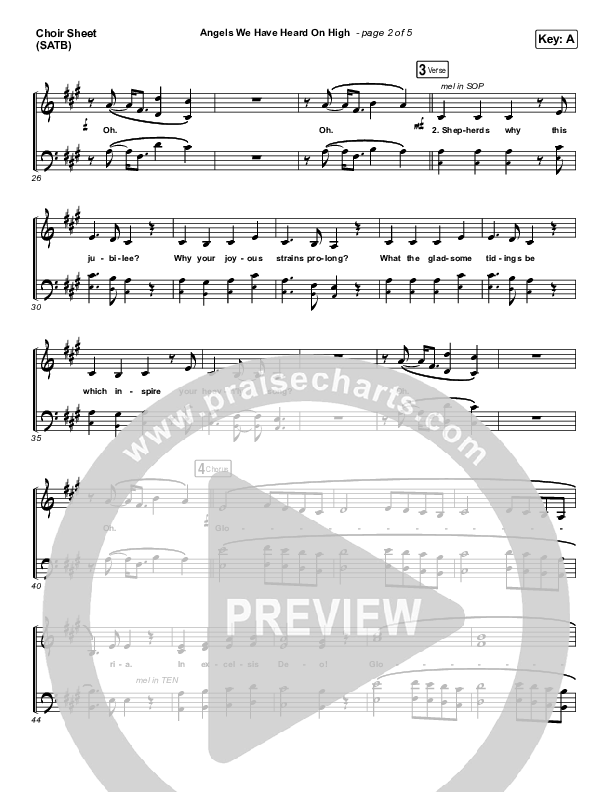 Angels We Have Heard On High Choir Sheet (SATB) (for KING & COUNTRY)
