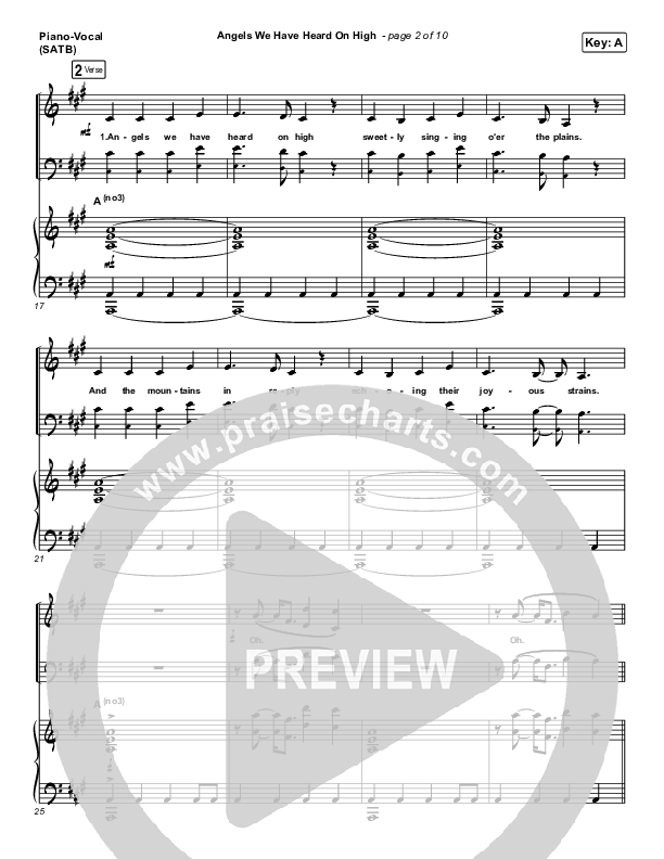 Angels We Have Heard On High Piano/Vocal (SATB) (for KING & COUNTRY)