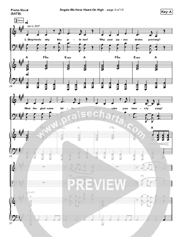 Angels We Have Heard On High Piano/Vocal (SATB) (for KING & COUNTRY)