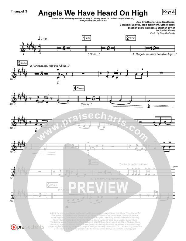 Angels We Have Heard On High Trumpet 3 (for KING & COUNTRY)