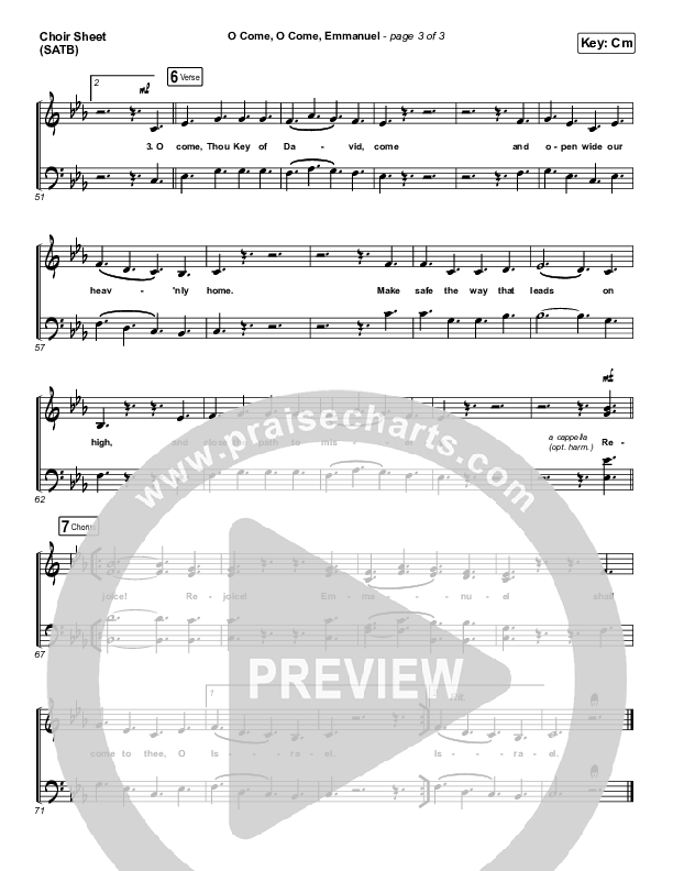 O Come O Come Emmanuel Choir Sheet (SATB) (for KING & COUNTRY)