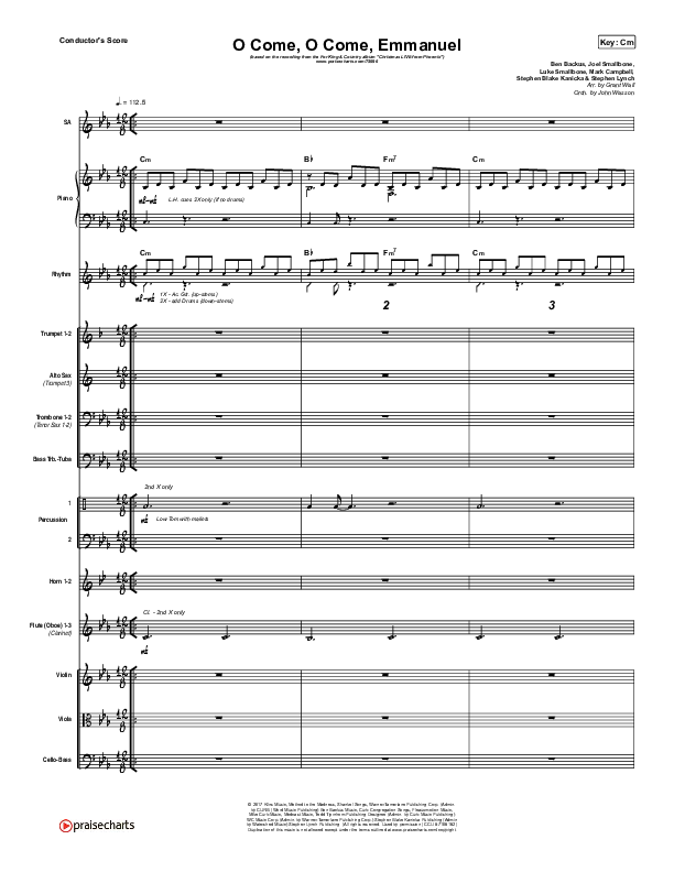 O Come O Come Emmanuel Conductor's Score (for KING & COUNTRY)
