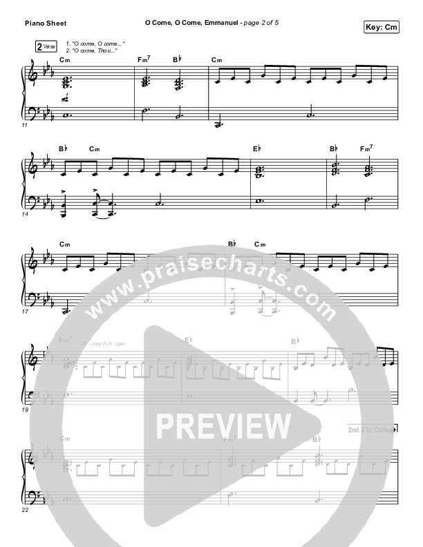 O Come O Come Emmanuel Piano Sheet (for KING & COUNTRY)