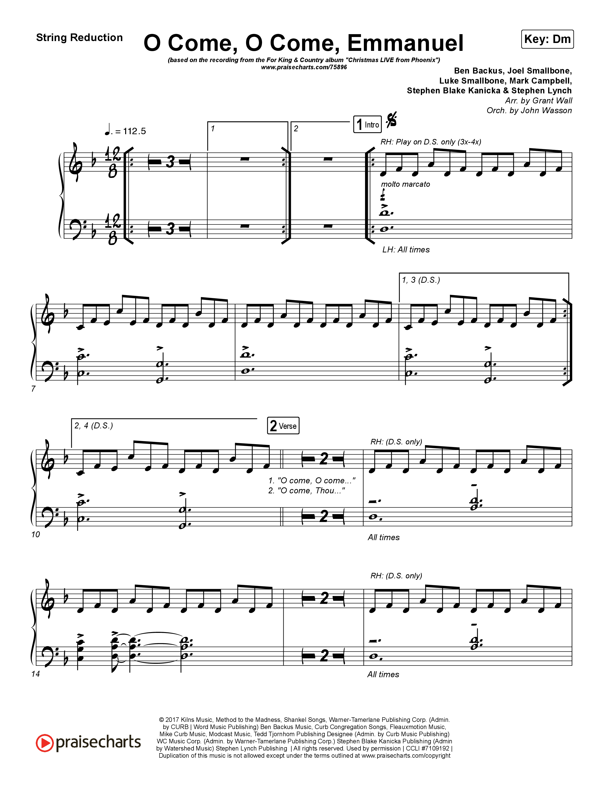 O Come O Come Emmanuel String Reduction (for KING & COUNTRY)