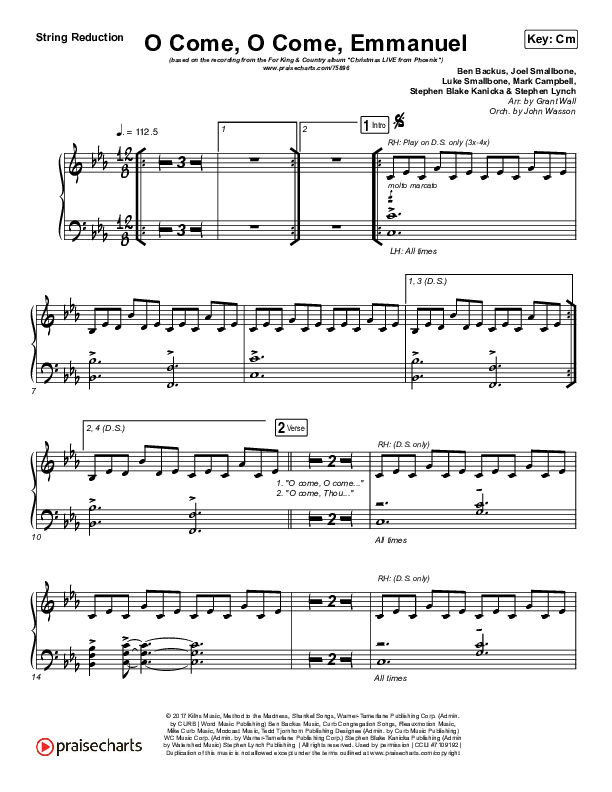 O Come O Come Emmanuel String Pack (for KING & COUNTRY)