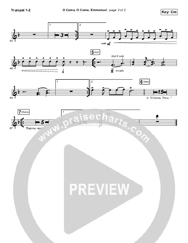 O Come O Come Emmanuel Trumpet 1,2 (for KING & COUNTRY)