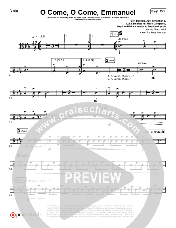 O Come O Come Emmanuel Viola (for KING & COUNTRY)