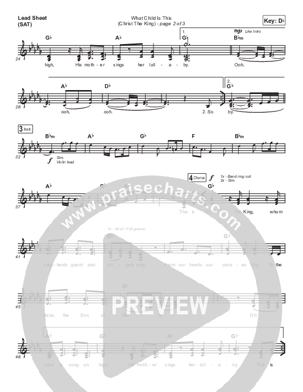 What Child Is This (Christ The King) Lead Sheet (SAT) (Casting Crowns)