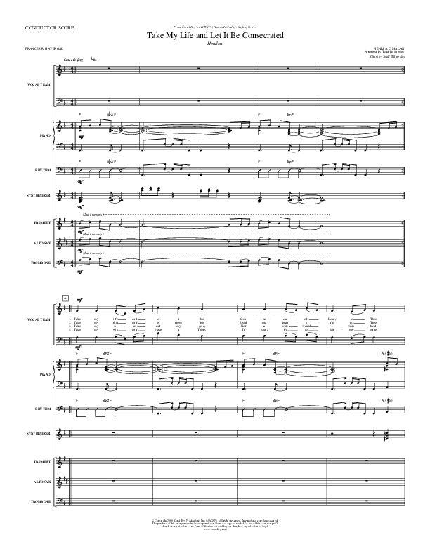 Take My Life And Let It Be Consecrated Conductor's Score (Todd Billingsley)