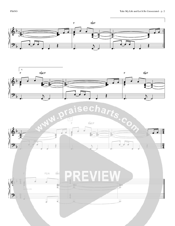 Take My Life And Let It Be Consecrated Piano Sheet (Todd Billingsley)