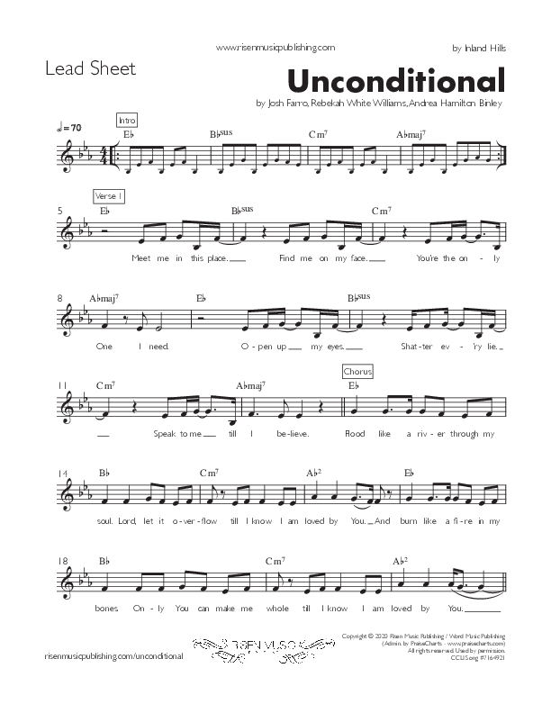 Unconditional Lead Sheet (Inland Hills)
