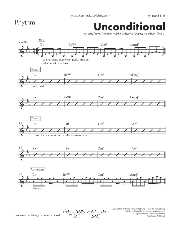 Unconditional Rhythm Chart (Inland Hills)