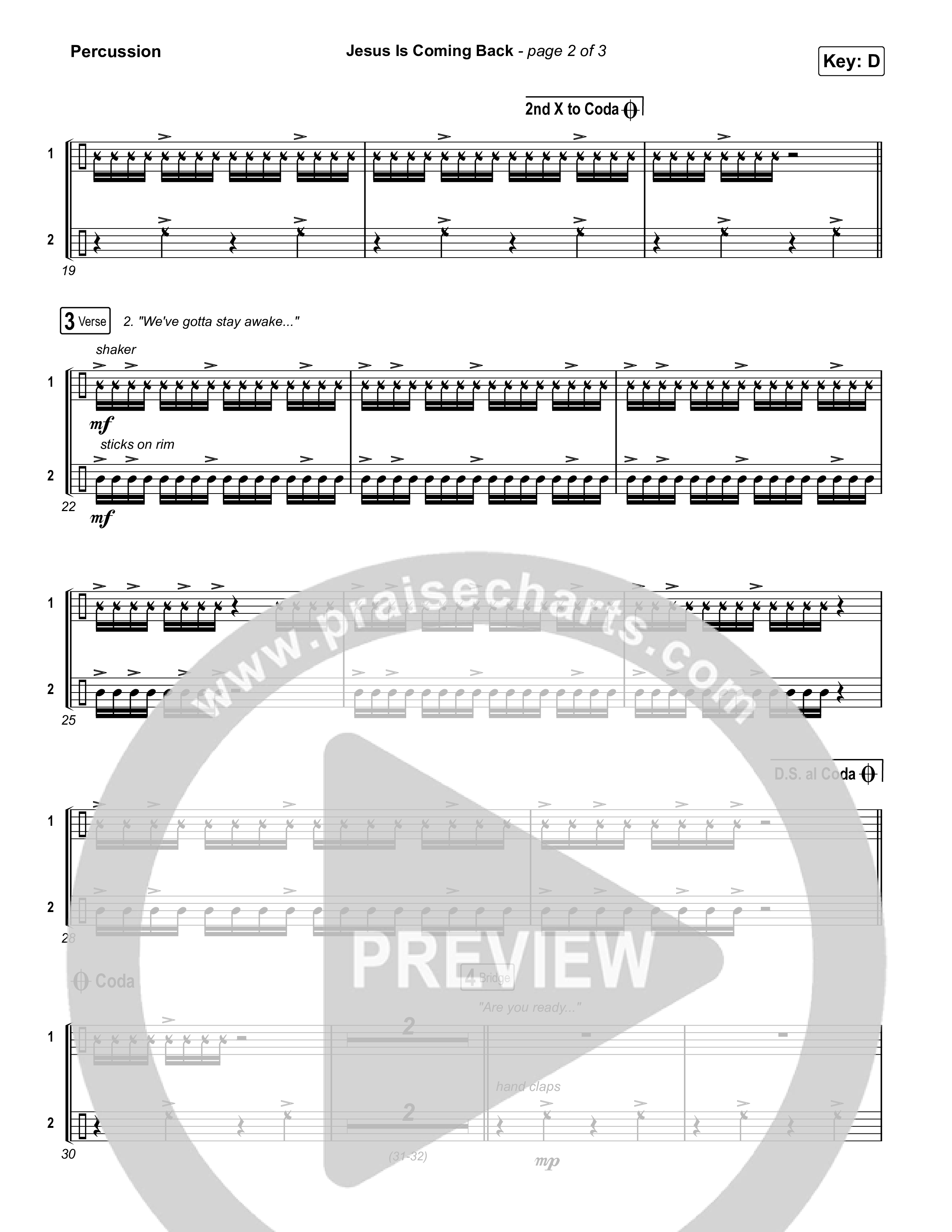 Jesus Is Coming Back Percussion (Jordan Feliz)